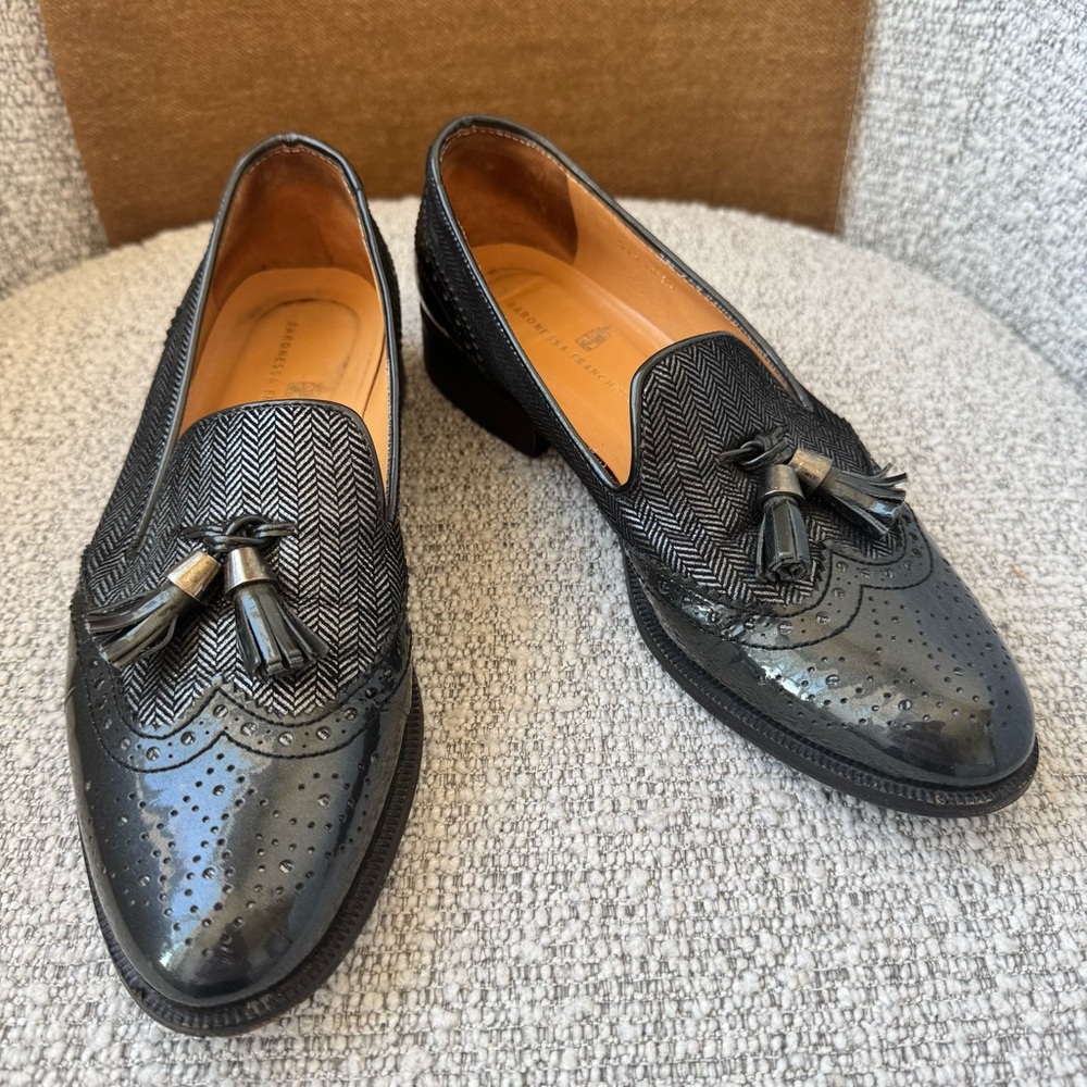 Bardnessa Franchetti Women’s Black Wingtip Brogue Tassel Loafers EU 36 (US 5.5) - Picture 15 of 15